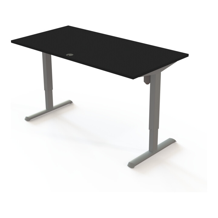STIER Höhenverstellbarer Schreibtisch 501-33 160 x 80 cm Schwarz melamin 68-118 cm