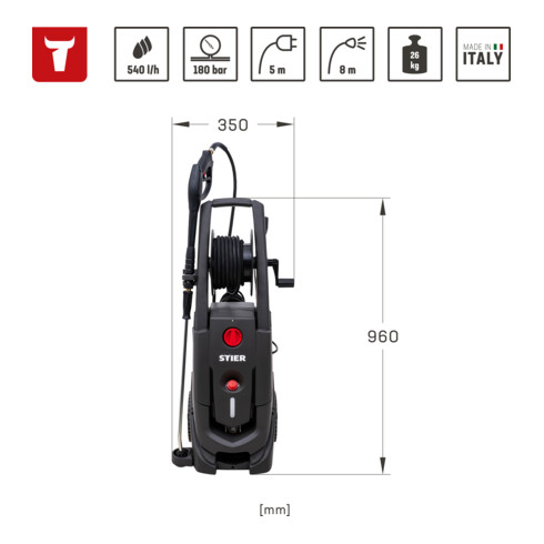 STIER hogedrukreiniger Premium HDR-180 2800 W 180 bar 540 l/h