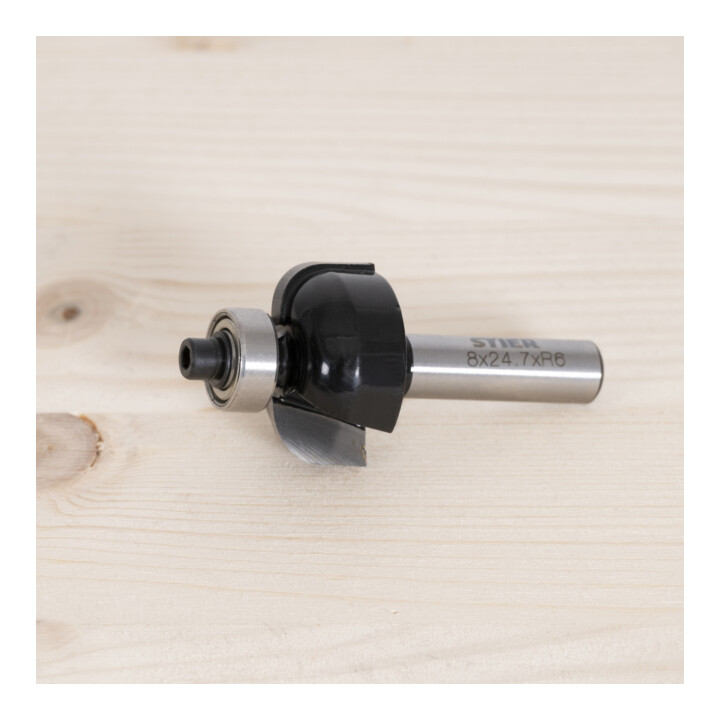 STIER Hohlkehlfräser mit Kugellager HM (HW) Ø 24,7 mm Schaft- Ø 8 mm