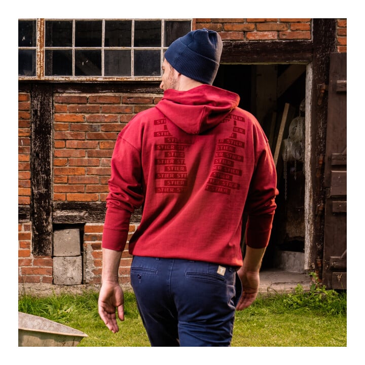 STIER Hoodie S Deep Red