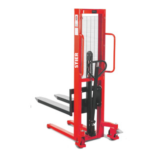 STIER Hydraulik-Stapler 1000kg Traglast, 1600mm Hubhöhe mit Einfach-Mast