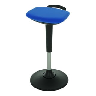 STIER in alle richtingen beweegbare stahulp met schotelvoet zithoogte 600-840 mm blauw
