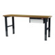 STIER in hoogte verstelbare werkbank met 1x150 mm lade BxDxH 2000x600x760-1060 mm RAL 7016/RAL 7035-1