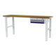 STIER in hoogte verstelbare werkbank met 1x50, 1x100 mm laden BxDxH 2000x600x760-1060 mm RAL 7035/RAL 5010-1