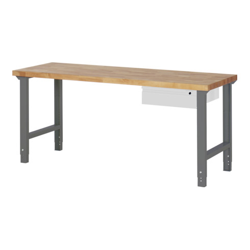 STIER in hoogte verstelbare werkbank Premium met 1 lade BxDxH 2000x700x790-1140 mm