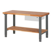 STIER Premium in hoogte verstelbare werkbank met 1 lade en plank