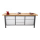STIER in hoogte verstelbare werkbank Premium met 5 laden en 2 vleugeldeur BxDxH 2000x700x840-1040 mm-4