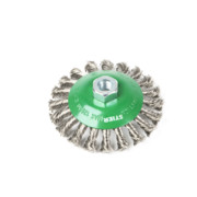 STIER Kegelbürste Ø 115 mm, M14, 0,5 mm, gezopft, Edelstahl V2A