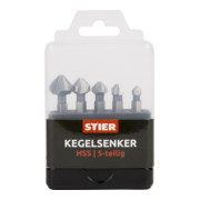 STIER Kegelsenker Set 5-teilig Bit-Schaft 1/4"