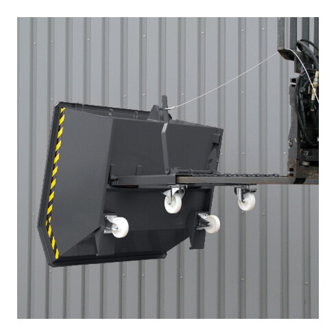 STIER Kippbehälter, niedrige Bauhöhe, anthrazitgrau