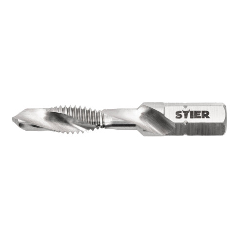 STIER Kombigewindebohrer Bit M6 DIN 3126 HSS-G 1/4"-Sechskant