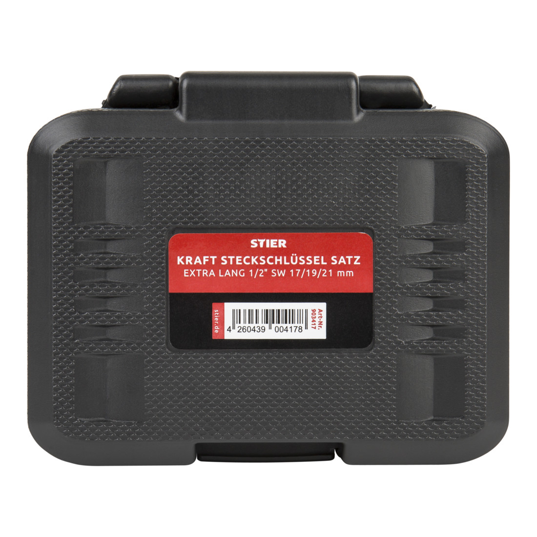 STIER kracht-dopsleutelset Profi+ extra lang 1/2" SW 17/19/21 mm