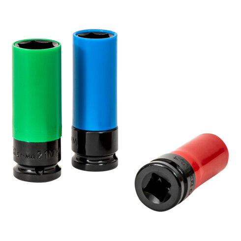 STIER Kraft-Steckschlüssel-Satz 1/2" SW 17/19/21 mm im Kasten