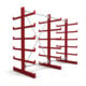STIER Kragarmregal doppelseitig 2 Felder mit 5 Ebenen 2600x2000x500mm feuerrot