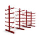STIER Kragarmregal doppelseitig 3 Felder mit 5 Ebenen 3900x2000x500mm feuerrot-1