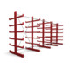 STIER Kragarmregal doppelseitig 4 Felder mit 5 Ebenen 5200x2000x500mm feuerrot-1