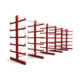 STIER Kragarmregal doppelseitig 5 Felder mit 5 Ebenen 6500x2000x500mm feuerrot