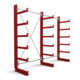 STIER Kragarmregal einseitig 2 Felder mit 5 Ebenen 2600x2000x500mm feuerrot