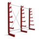 STIER Kragarmregal einseitig 2 Felder mit 6 absteigenden Ebenen 2600x2000x500mm feuerrot