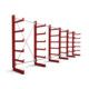 STIER Kragarmregal einseitig 5 Felder mit 5 Ebenen 6500x2000x500mm feuerrot-1
