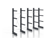 STIER Kragarmregal schraubbar einseitig 4 Felder mit 3 Ebenen 5120x2550x800mm