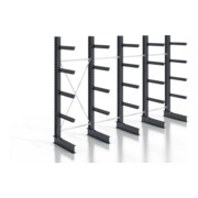 STIER Kragarmregal schraubbar einseitig 4 Felder mit 4 Ebenen 5120x3150x800mm