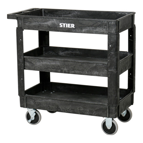 STIER kunststof multifunctionele wagen met 3 etages 250 kg LxBxH 870x430x850 mm