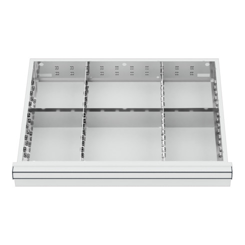 STIER lade-indeling metalen indeling BLH 100/125 mm binnenmaat 600x450 mm 6 vakken