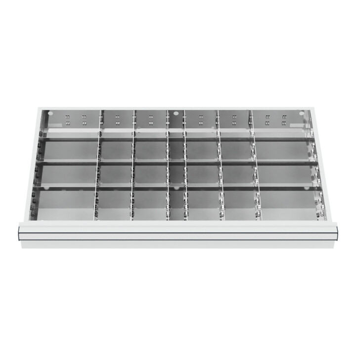 STIER lade-indeling metalen indeling BLH 100/125 mm binnenmaat 800x450 mm 28 vakken