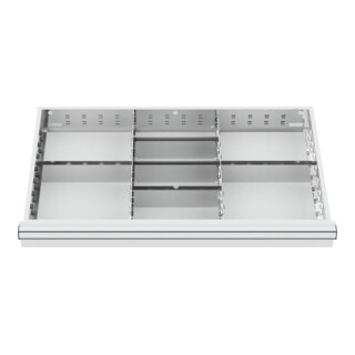 STIER lade-indeling metalen indeling BLH 100/125 mm binnenmaat 800x450 mm 8 vakken