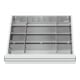 STIER lade-indeling metalen indeling BLH 75 mm binnenmaat 500x450 mm 12 vakken 6 x TW 125-1