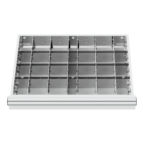 STIER lade-indeling metalen indeling BLH 75 mm binnenmaat 600x450 mm 24 vakken