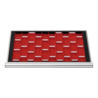 STIER lade-indeling trogplaten BLH 50 mm binnenmaat 800x450 mm 15 trogplaten met 2 inzetbakken