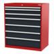 STIER ladekast met 7 laden BxDxH 900x575x1020 mm rood/antracietgrijs