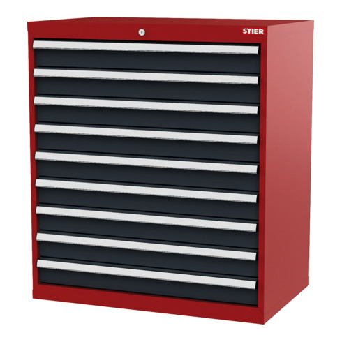 STIER ladekast met 9 laden BxDxH 900x575x1020 mm RAL 3020/RAL 7016