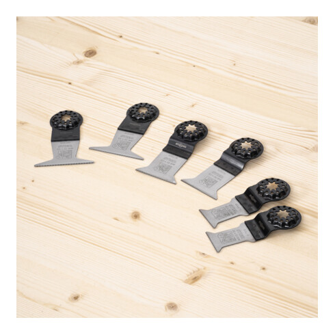 STIER Lama per sega Starlock Multitool per materiale universale, legno e chiodi 6 pz.