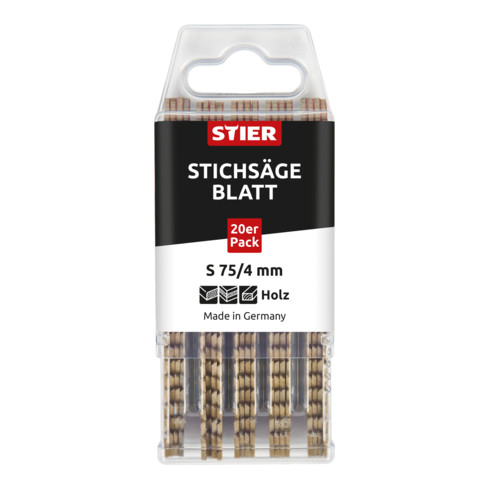 STIER Lama per seghetti alternativi ST 75 / 4 / 1,7, per legno, universale, taglio angolare e rapido