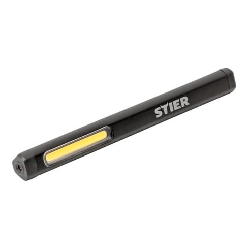 STIER Lampada frontale con LED COB a batteria 200 lumen con puntatore laser