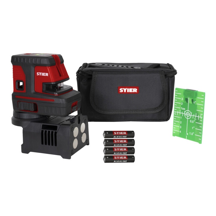 STIER Laser croix 150° x 130° avec 5 points de niveau, vert
