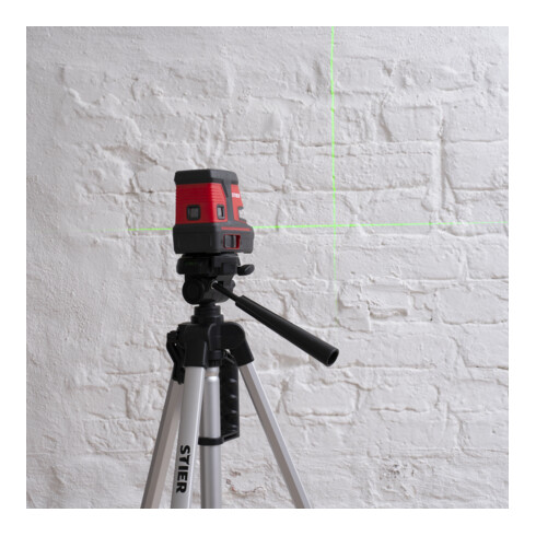 STIER Laser croix 150° x 130° avec 5 points de niveau, vert