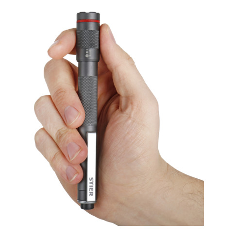 STIER LED-Taschenlampe mit Zoomfunktion 120 Lumen 2 x AAA