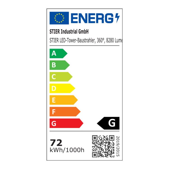 STIER LED-Tower-Baustrahler, 360°, 8280 Lumen, 72 W