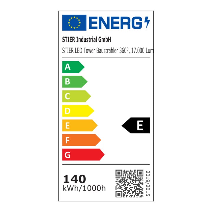 STIER LED Tower bouwplaatsstraler 360°, 17.000 lumen, 140W, IP54