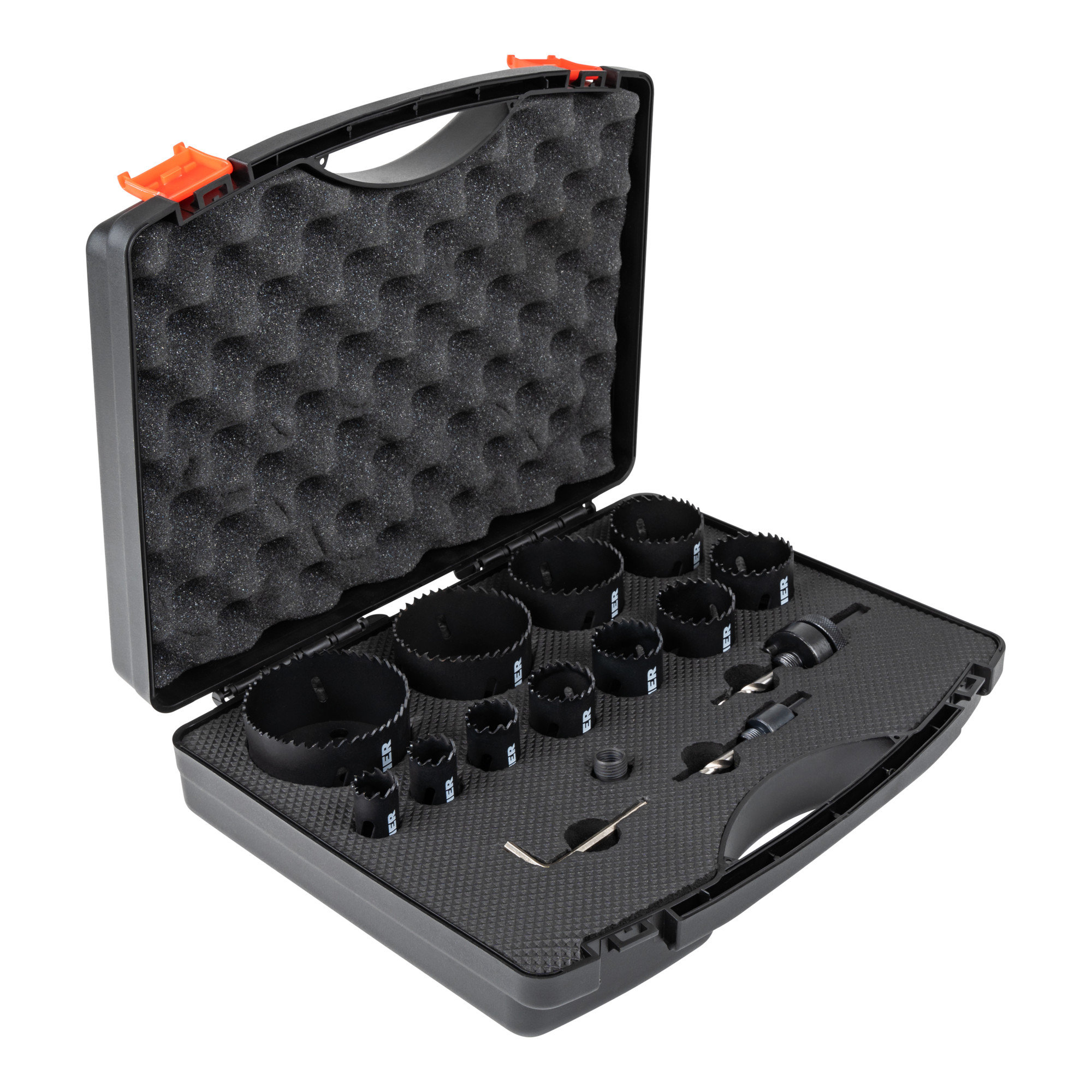 STIER Lochsägen-Set HSS-Co8 Bimetall 17-teilig (20, 22, 25, 32, 35, 40, 44, 51, 60, 68, 76 mm)