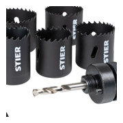 STIER Lochsägen-Set HSS-Co8 Bimetall 17-teilig (20, 22, 25, 32, 35, 40, 44, 51, 60, 68, 76 mm)-2