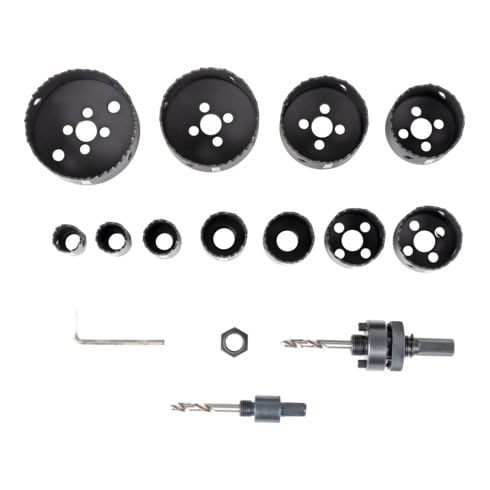 STIER Lochsägen-Set HSS-Co8 Bimetall 17-teilig (20, 22, 25, 32, 35, 40, 44, 51, 60, 68, 76 mm)
