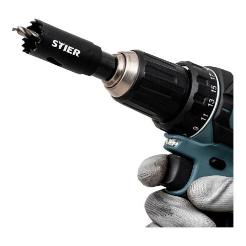 STIER Lochsägen-Set HSS-Co8 Bimetall, 21-teilig, 19 - 121 x 44 mm