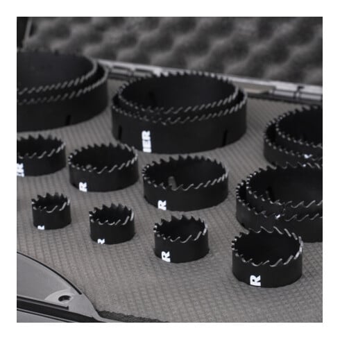 STIER Lochsägen-Set HSS-Co8 Bimetall, 21-teilig, 19 - 121 x 44 mm