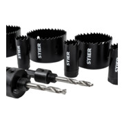 STIER Lochsägen-Set HSS-Co8 Bimetall, 44mm Schnitttiefe, 14-teilig (20, 22, 25, 32, 35, 40, 44, 51, 60, 68 und 76 mm)-4