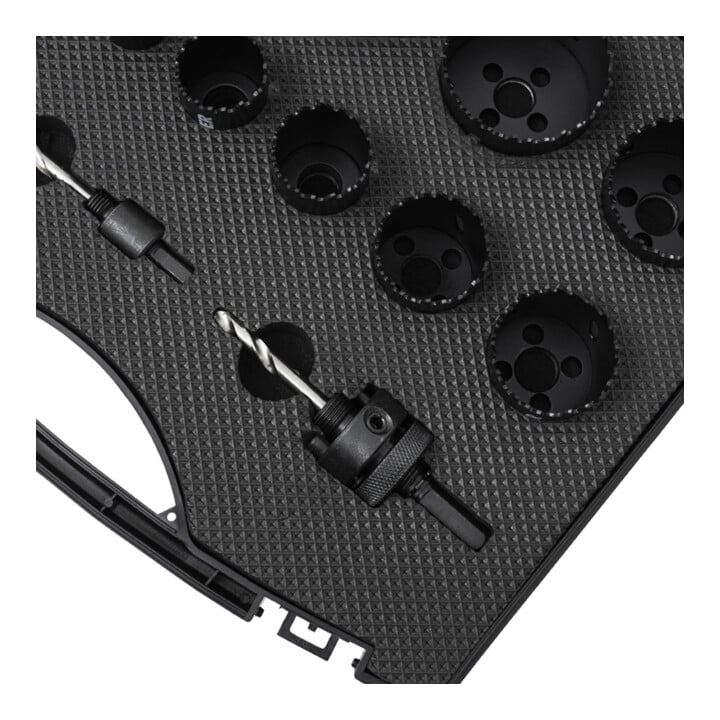 STIER Lochsägen-Set HSS-Co8 Bimetall, 44mm Schnitttiefe, 14-teilig (20, 22, 25, 32, 35, 40, 44, 51, 60, 68 und 76 mm)